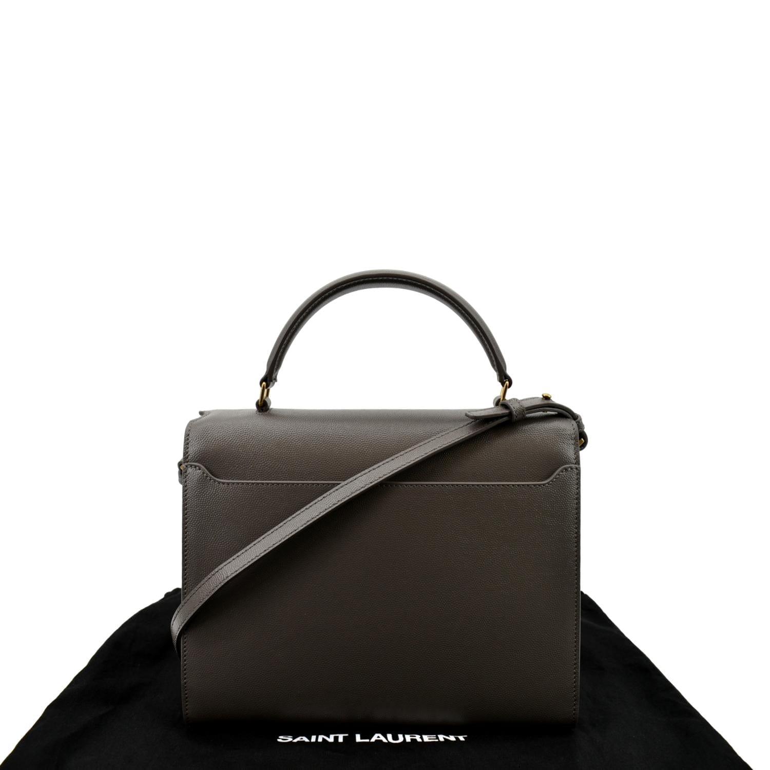 YVES SAINT LAURENT Cassandra Medium Calfskin Leather Shoulder Bag Fog
