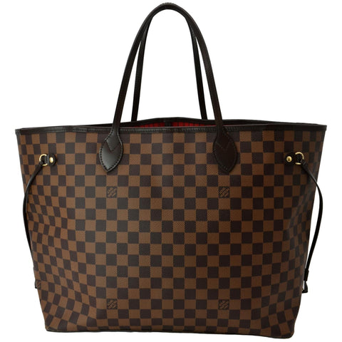 LOUIS VUITTON Neverfull GM Damier Ebene Tote Shoulder Bag Brown