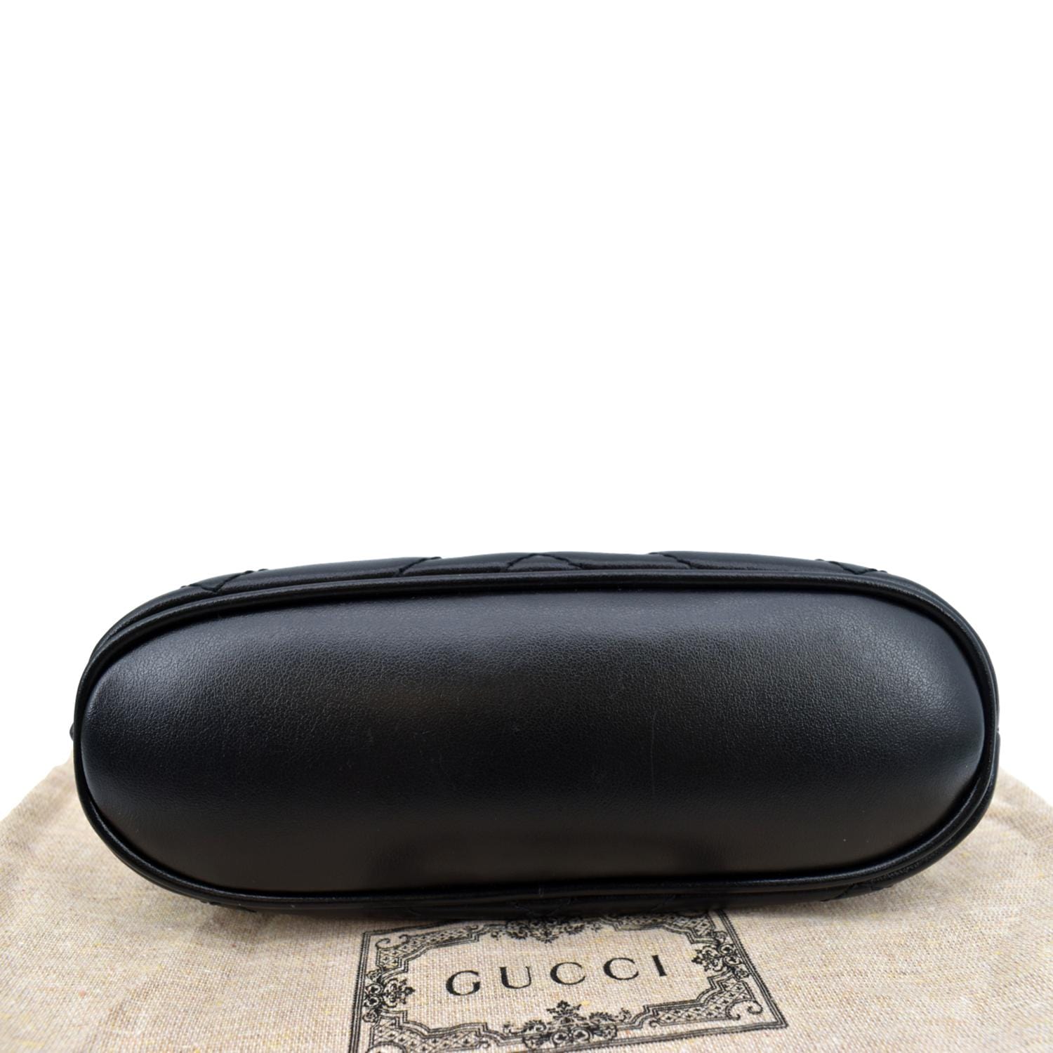 GUCCI GG Marmont Small Matelasse Chevron Leather Cosmetic Case Black 6