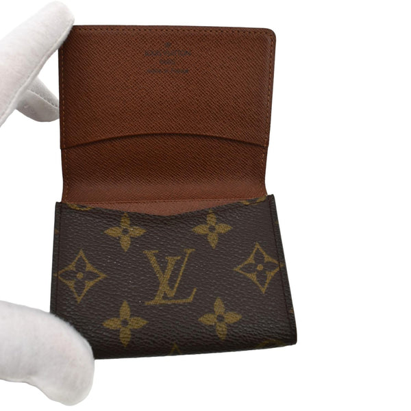 pochette ceinture louis vuitton pochette accessoires en toile monogram marron et cuir naturel Canvas Card Holder Small Wallet - Open