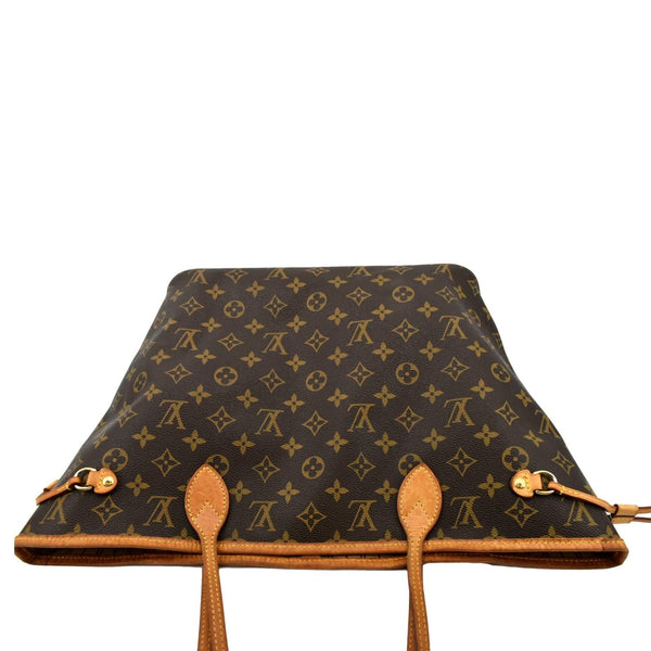 LOUIS VUITTON Neverfull MM Monogram Canvas Tote Bag Brown