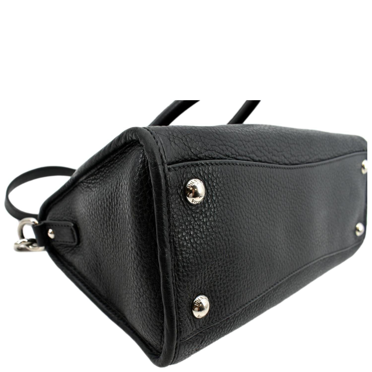 Prada Vitello Phenix Black Leather Tote Bag (Pre-Owned)