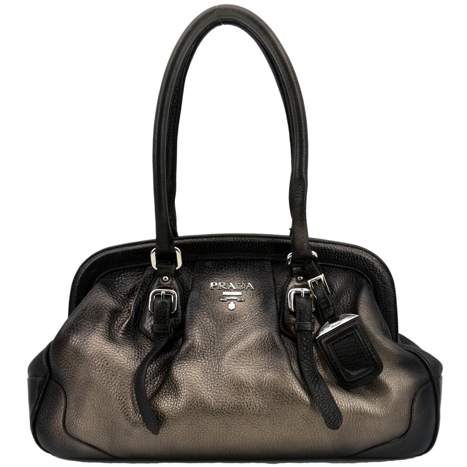 Prada Gradient Antik Frame Leather Satchel Bag  -Front