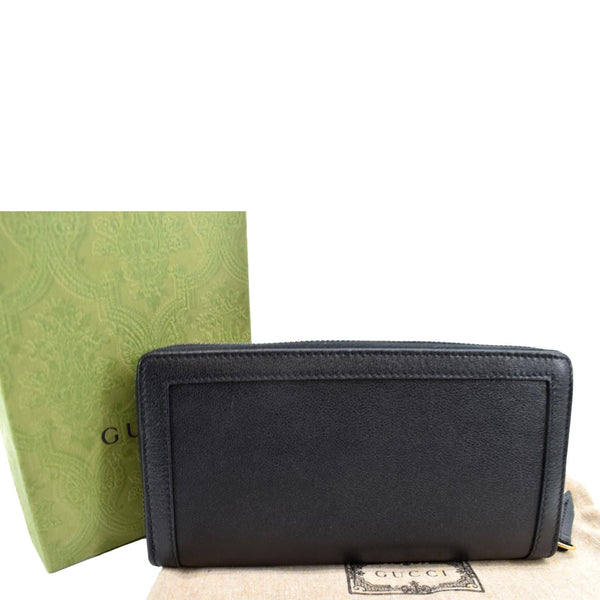 GUCCI Diana Continental Leather Wallet Black 658634