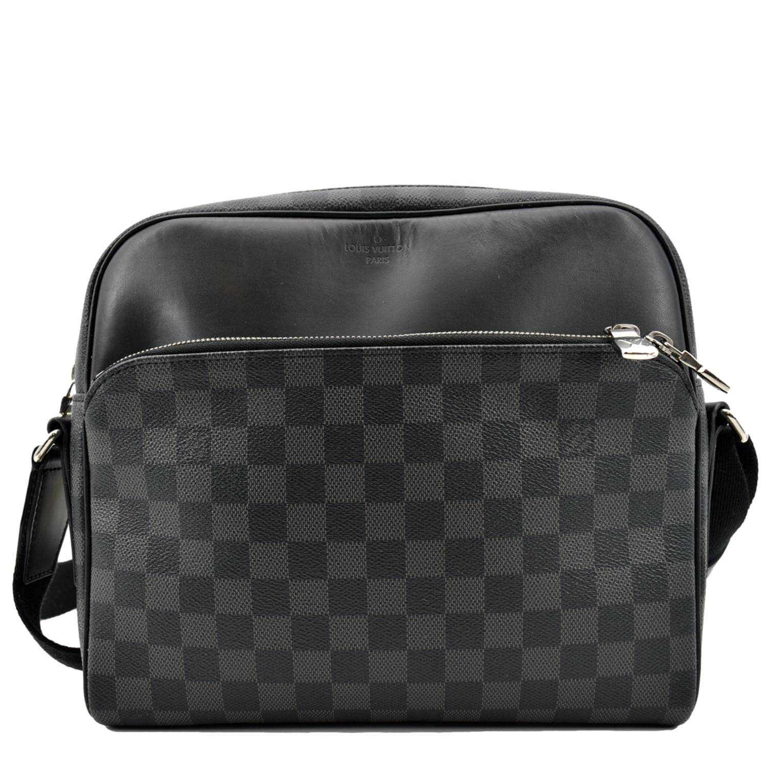 LOUIS VUITTON Dayton Reporter PM Damier Graphite Shoulder Bag Black