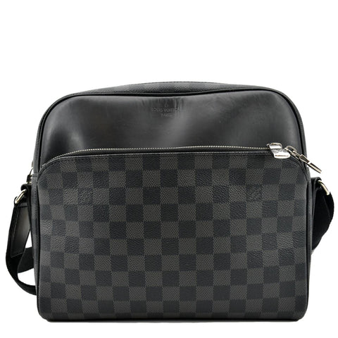 LOUIS VUITTON Dayton Reporter PM Damier Graphite Shoulder Bag Black