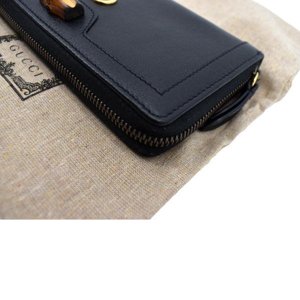 GUCCI Diana Continental Leather Wallet Black 658634