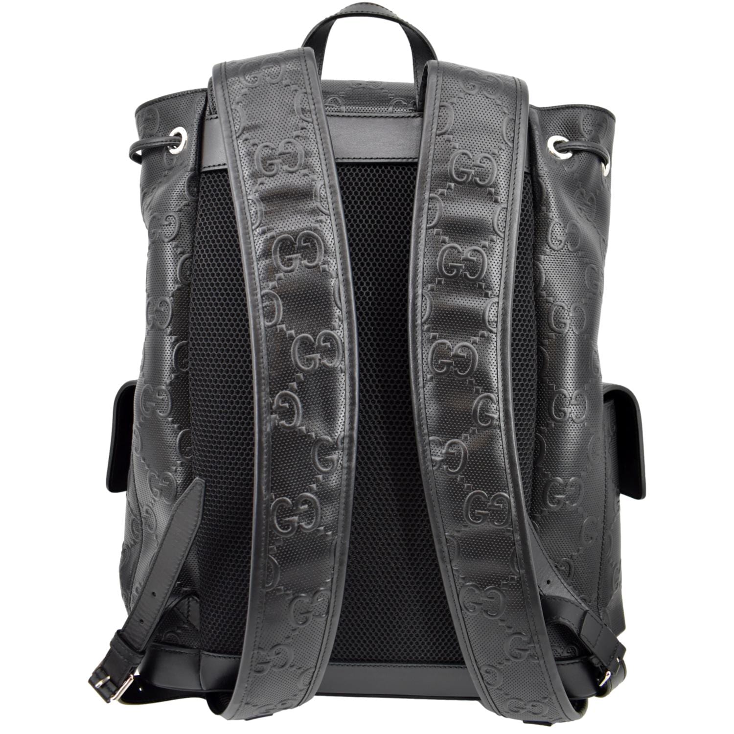 Gucci GG Embossed Leather Backpack in Black Color