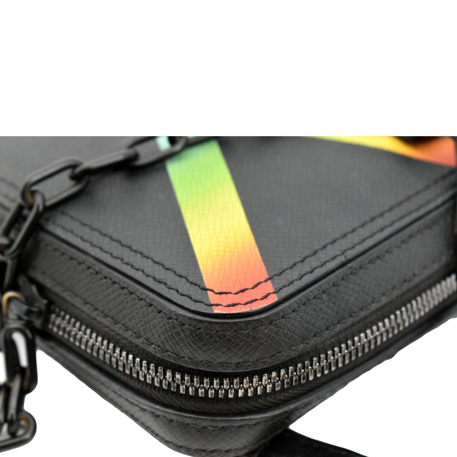 Louis Vuitton Danube Rainbow Messenger bag shoulder bag in black taiga  leather