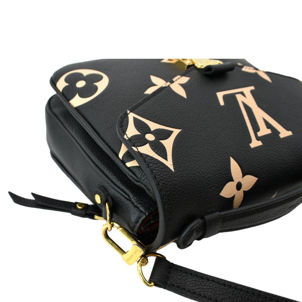 LOUIS VUITTON Metis Pochette Bicolor Empreinte Leather Crossbody Bag Black