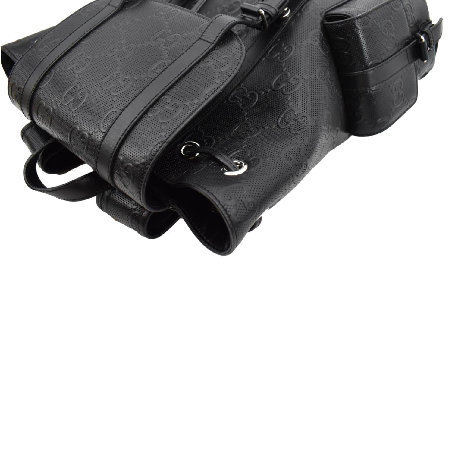 Gucci GG Embossed Leather Backpack in ‎Black Color display picture 1