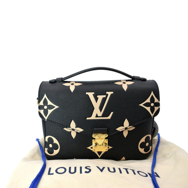 LOUIS VUITTON Metis Pochette Bicolor Empreinte Leather Crossbody Bag Black