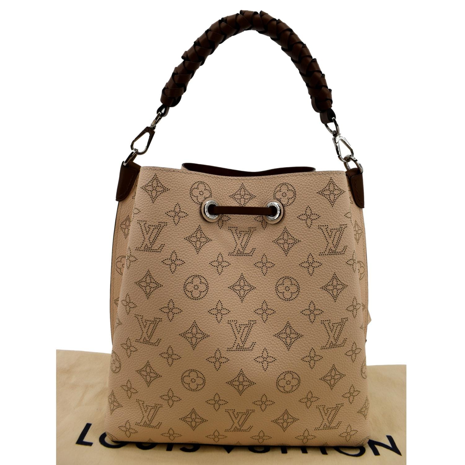 LOUIS VUITTON Muria Mahina Perforated Leather Shoulder Bag Cream display picture 1