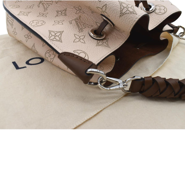 LOUIS VUITTON Muria Mahina Perforated Leather Shoulder Bag Cream