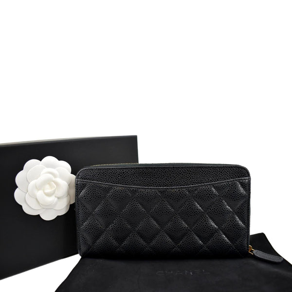 Chanel Long Zippy Caviar Leather Wallet in Black Color - Back