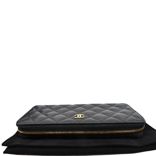 Chanel Long Zippy Caviar Leather Wallet in Black Color - Top
