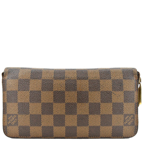 LOUIS VUITTON Zip Around Damier Ebene Wallet Brown