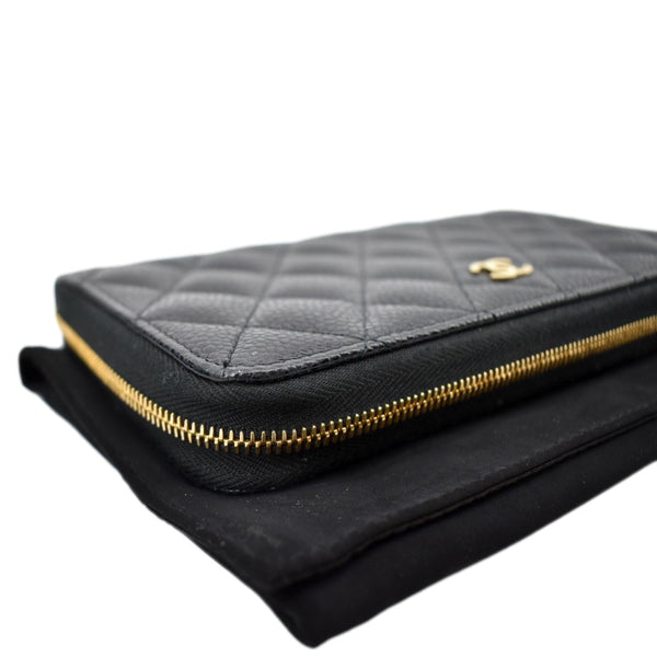 Chanel Long Zippy Caviar Leather Wallet in Black Color - Top Right