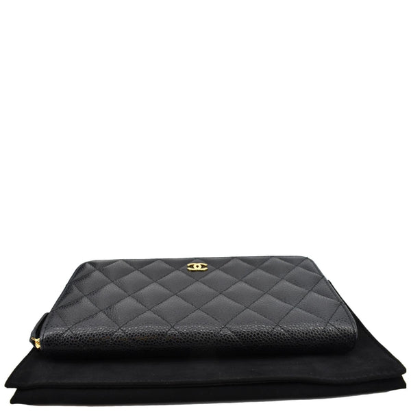 Chanel Long Zippy Caviar Leather Wallet in Black Color - Top