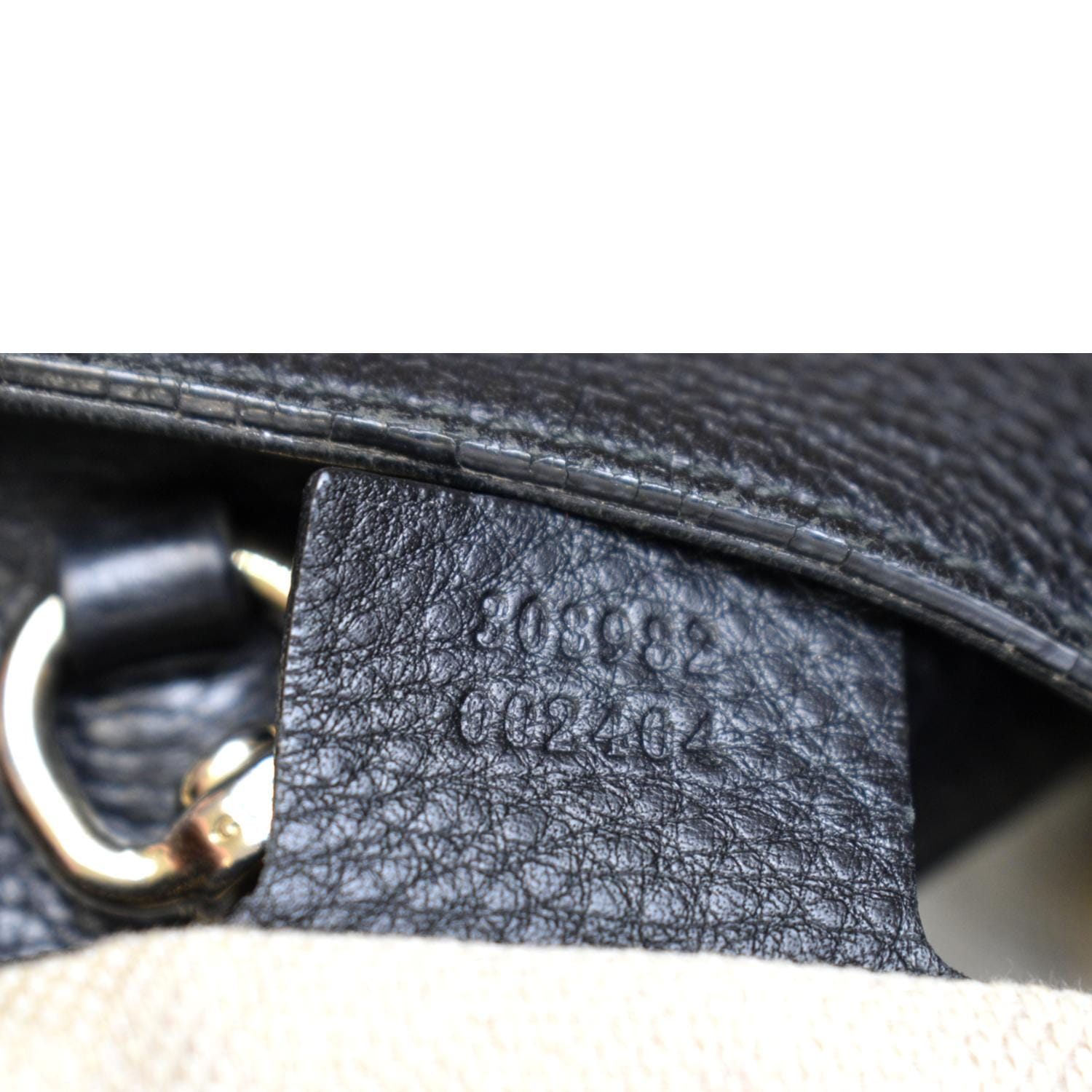 Gucci Soho Pebbled Calfskin Medium Chain Black Leather Shoulder