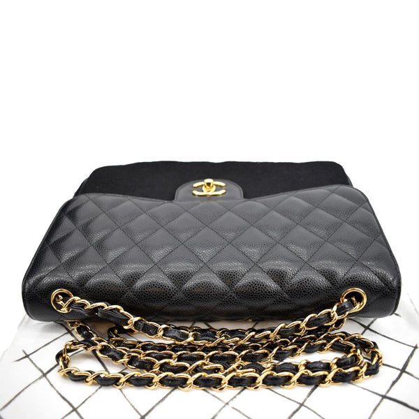 Chanel Jumbo Double Flap Caviar Leather Shoulder Bag - Top