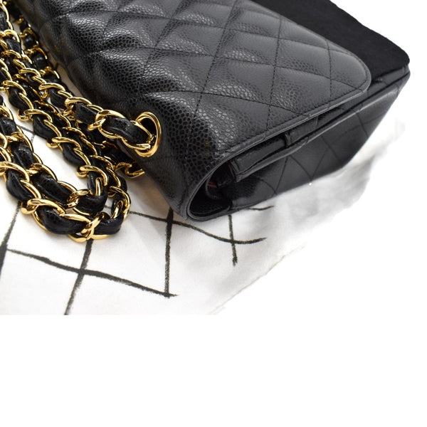 Chanel Jumbo Double Flap Caviar Leather Shoulder Bag - Top Left