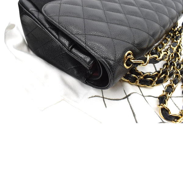 Chanel Jumbo Double Flap Caviar Leather Shoulder Bag - Top Right