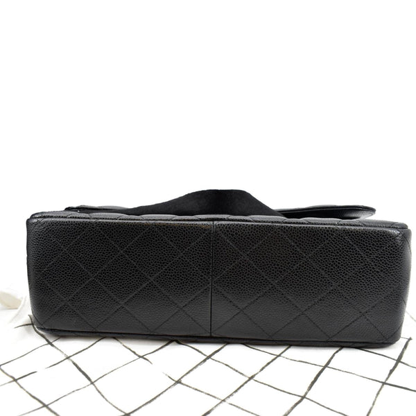 Chanel Jumbo Double Flap Caviar Leather Shoulder Bag - Bottom