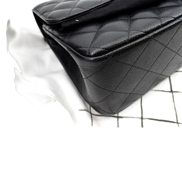 Chanel Jumbo Double Flap Caviar Leather Shoulder Bag - Bottom Left