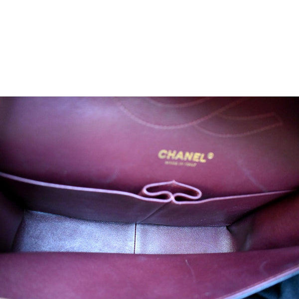Chanel Jumbo Double Flap Caviar Leather Shoulder Bag - Inside