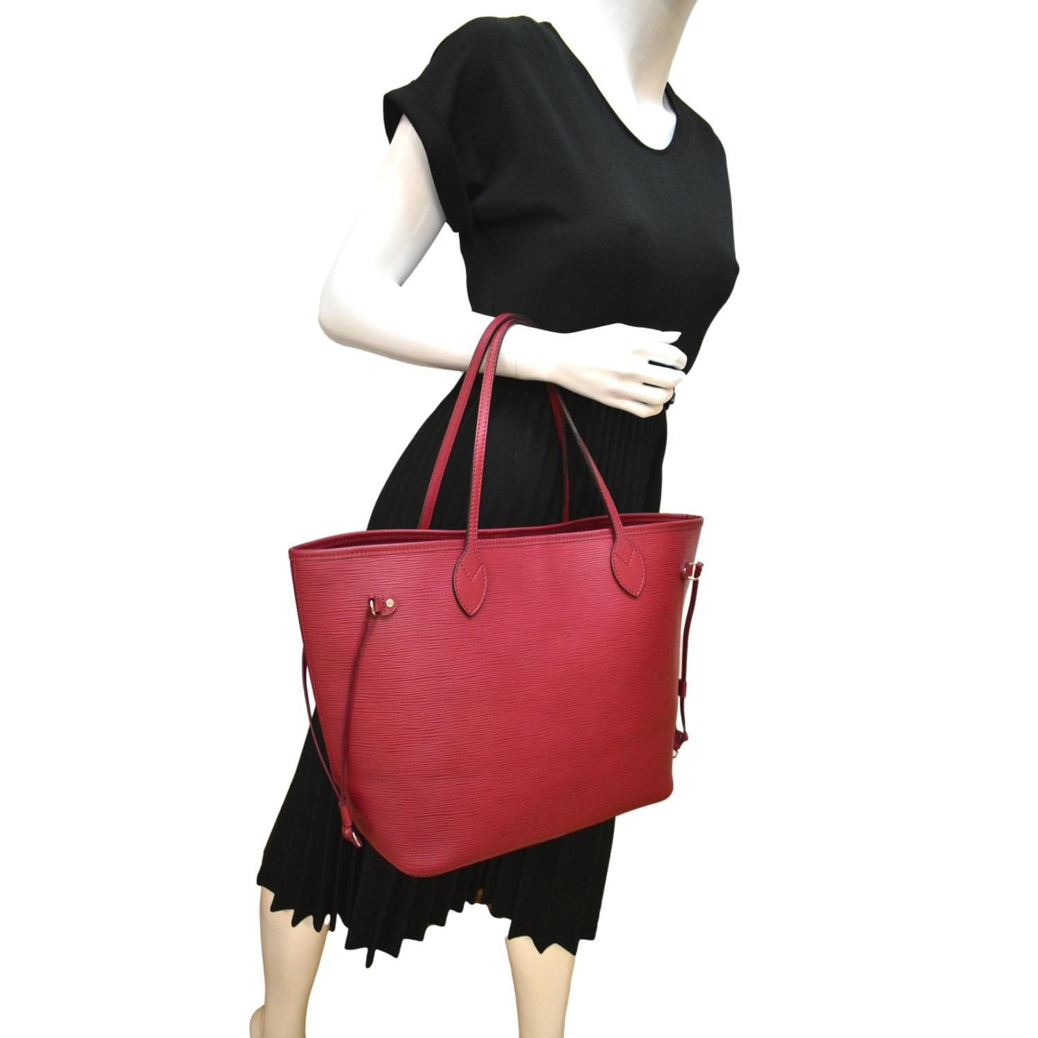LEATHER AND VODKA NEVERFULL MM WINE BAG WITH BRAIDED STRAPS
