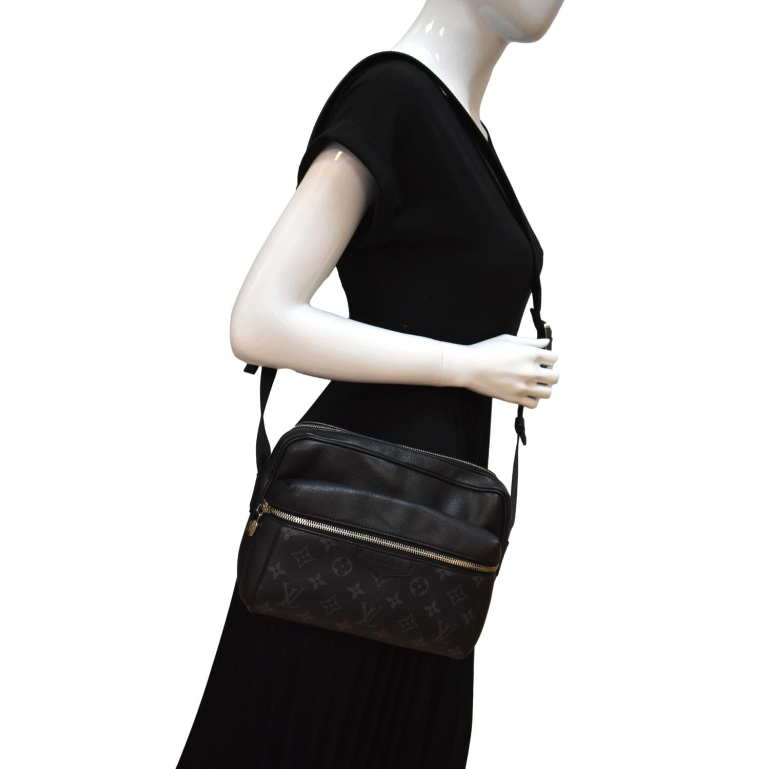 LOUIS VUITTON Outdoor Messenger Eclipse Canvas Crossbody Bag Black