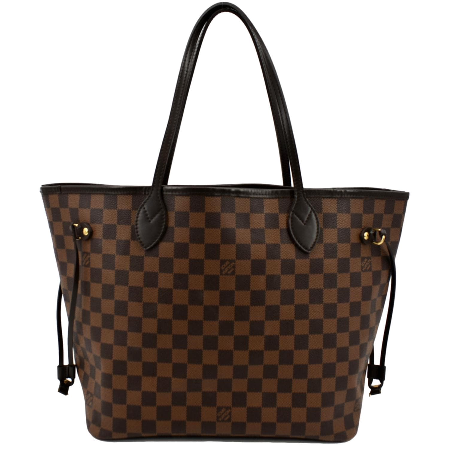 LOUIS VUITTON Neverfull MM Damier Ebene Tote Bag Brown