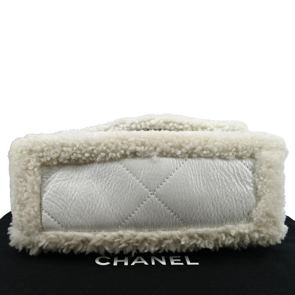 Chanel 19 Flap Shearling Patent Leather Shoulder Bag - Bottom