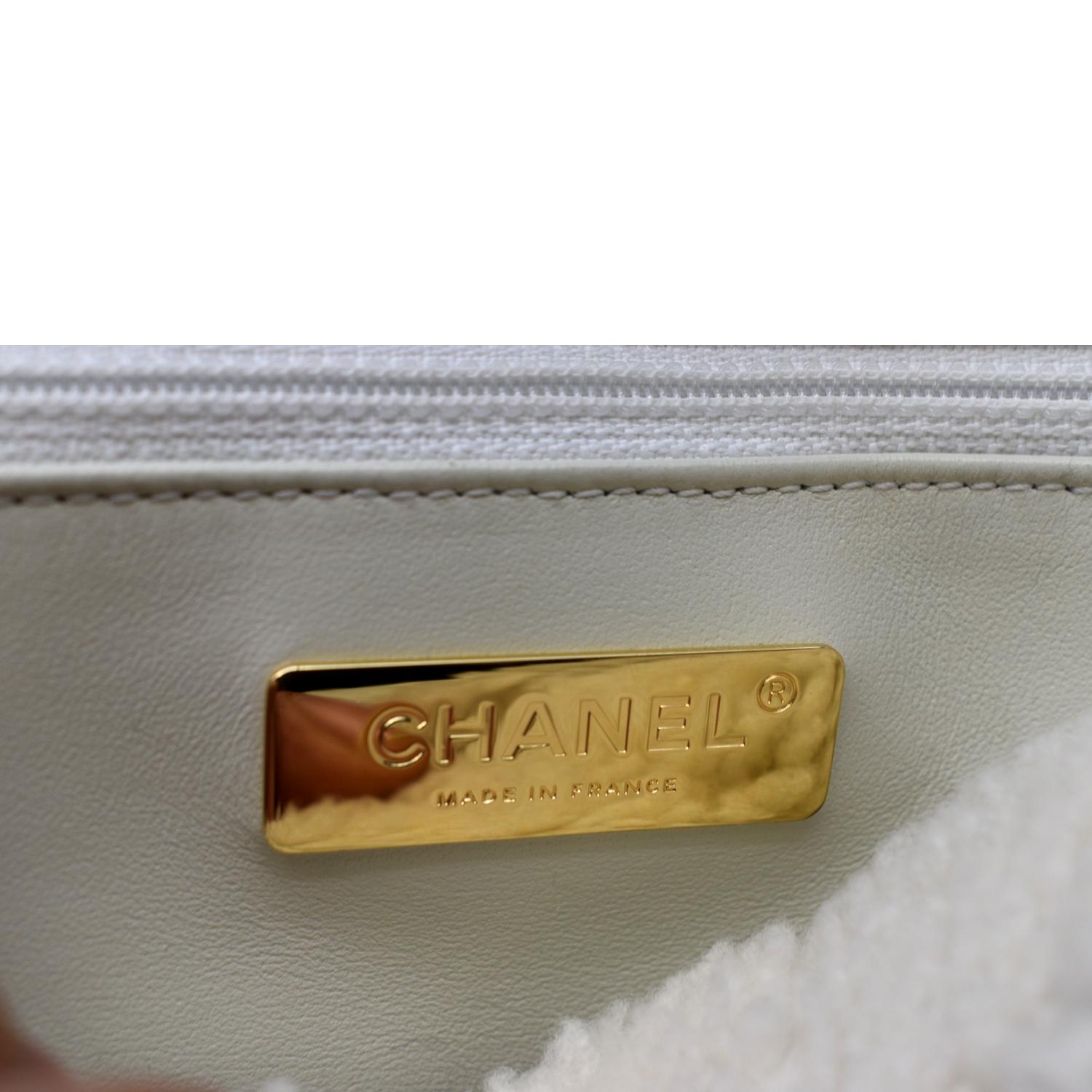 Chanel 19 Flap Shearling Patent Leather Shoulder Bag