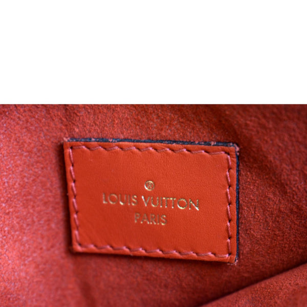 LOUIS VUITTON Flower Monogram Canvas Tote Bag Brown/Red