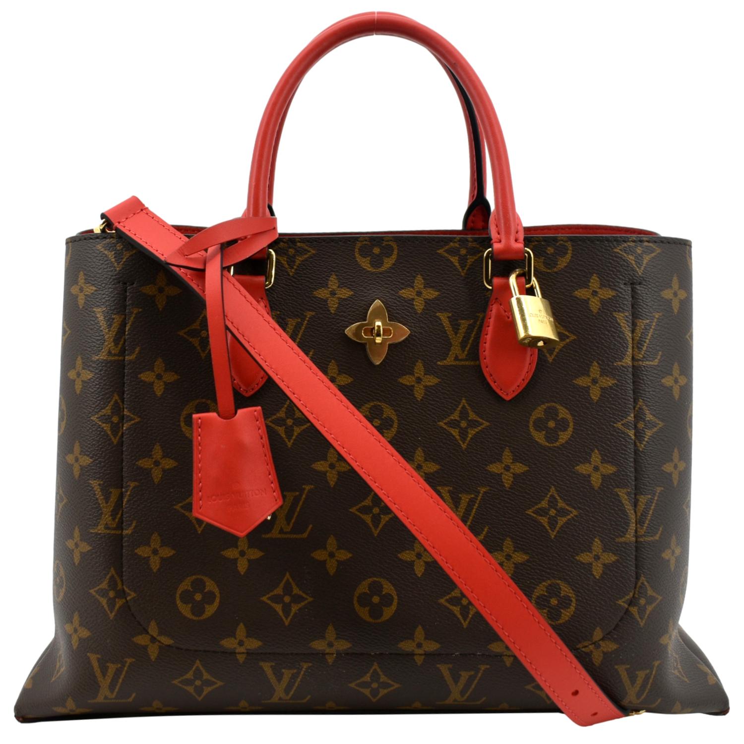 Louis Vuitton Flower Monogram Canvas Tote Shoulder Bag - Front