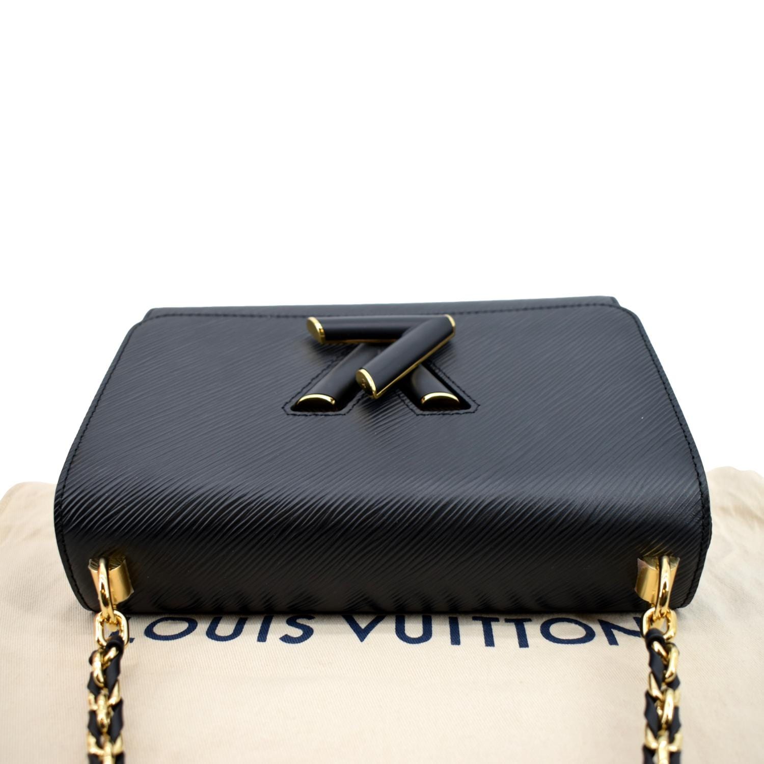 LOUIS VUITTON - Twist Belt Chain Wallet in Black with Gold hardware 