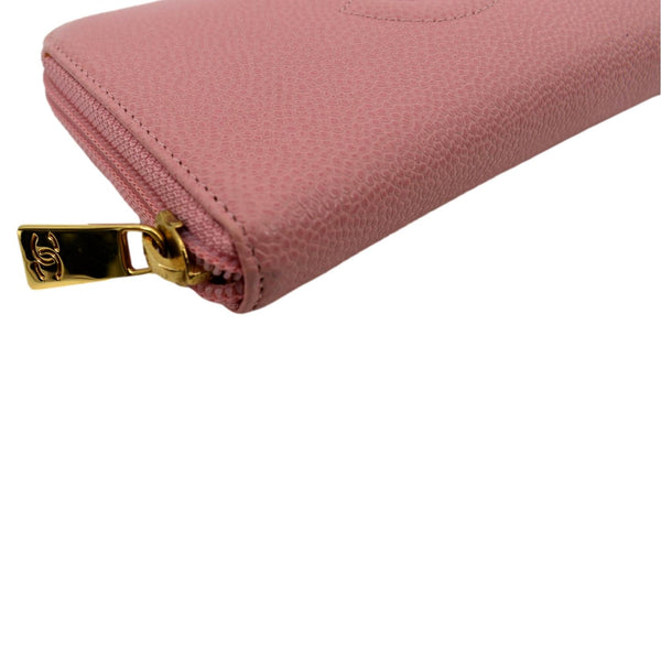 CHANEL shopping CC Timeless Caviar Zip Around Wallet Pink