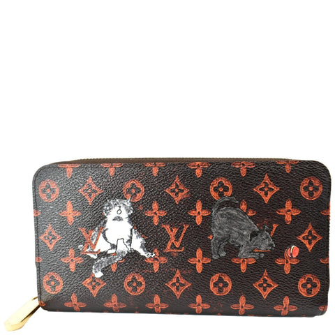 LOUIS VUITTON Catogram Canvas Zippy Wallet Orange