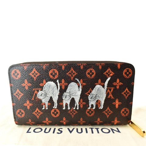 LOUIS VUITTON Catogram Canvas Zippy Wallet Orange