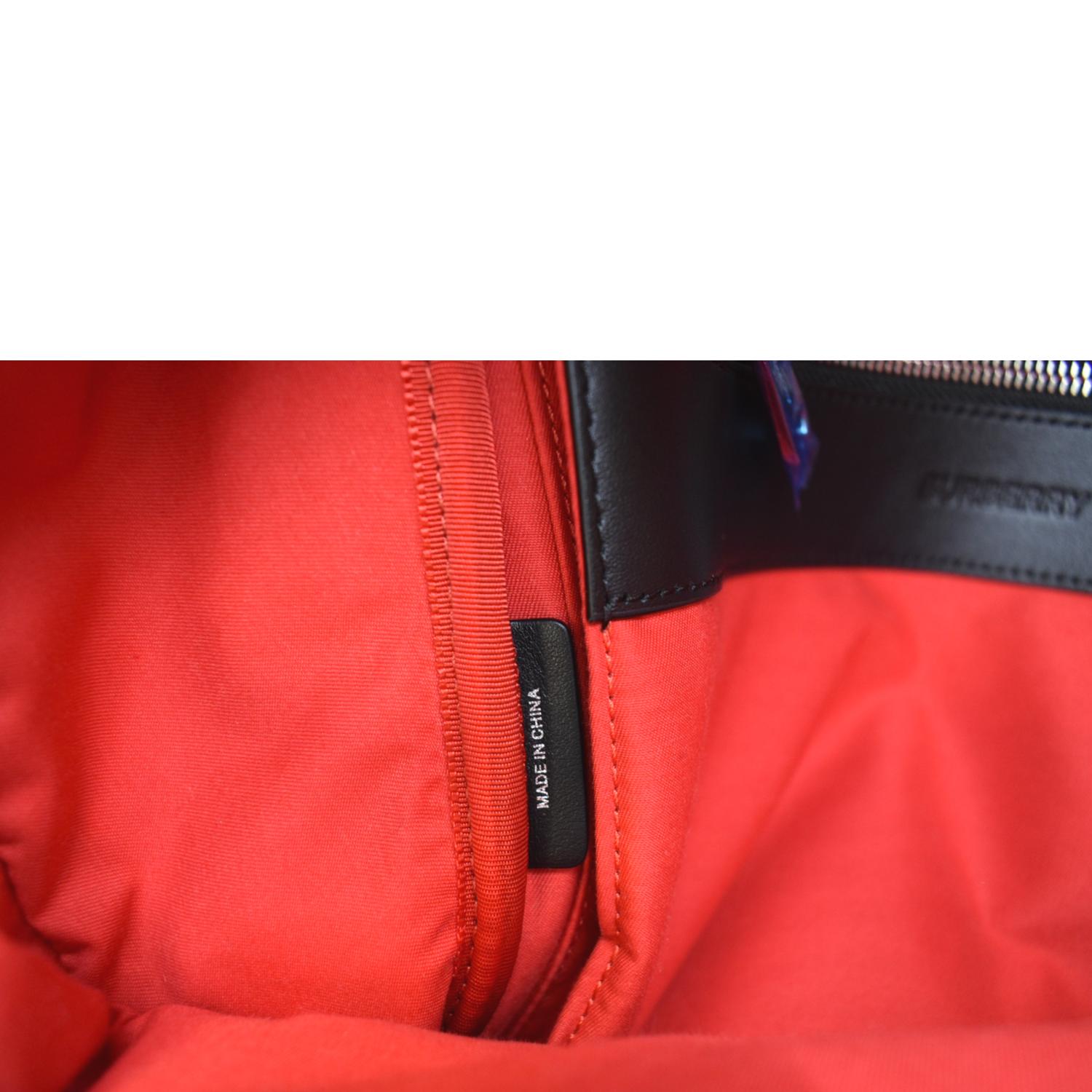 burberry colour block vintage check and leather backpack- blue/orange range Burberry Vintage Check Nylon Backpack Bag Beige
