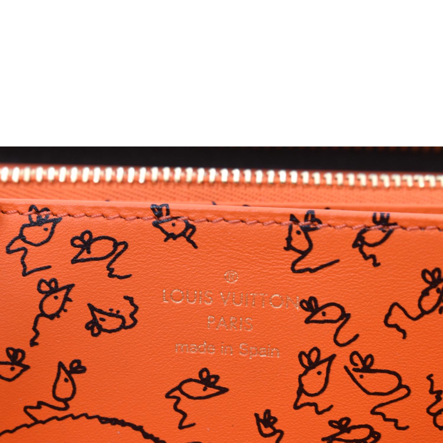 Louis Vuitton Catogram Zippy Long Wallet Brown Orange Free Shipping