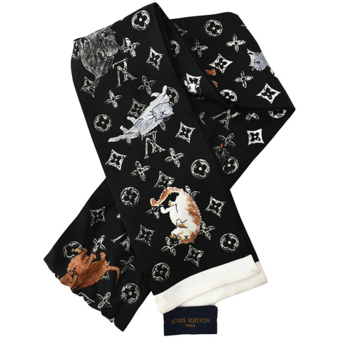 LOUIS VUITTON Catogram Multicolor Silk Scarf Bandeau