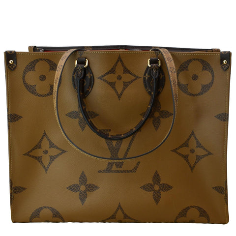 LOUIS VUITTON Onthego GM Giant Monogram Canvas Tote Shoulder Bag Brown