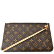 LOUIS VUITTON Neverfull Monogram Canvas Pochette Wristlet Pouch Brown