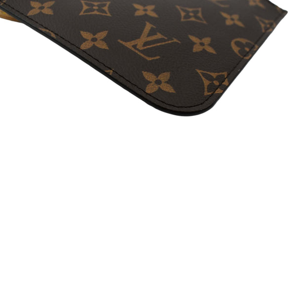 LOUIS VUITTON Neverfull Monogram Canvas Pochette Wristlet Pouch Brown