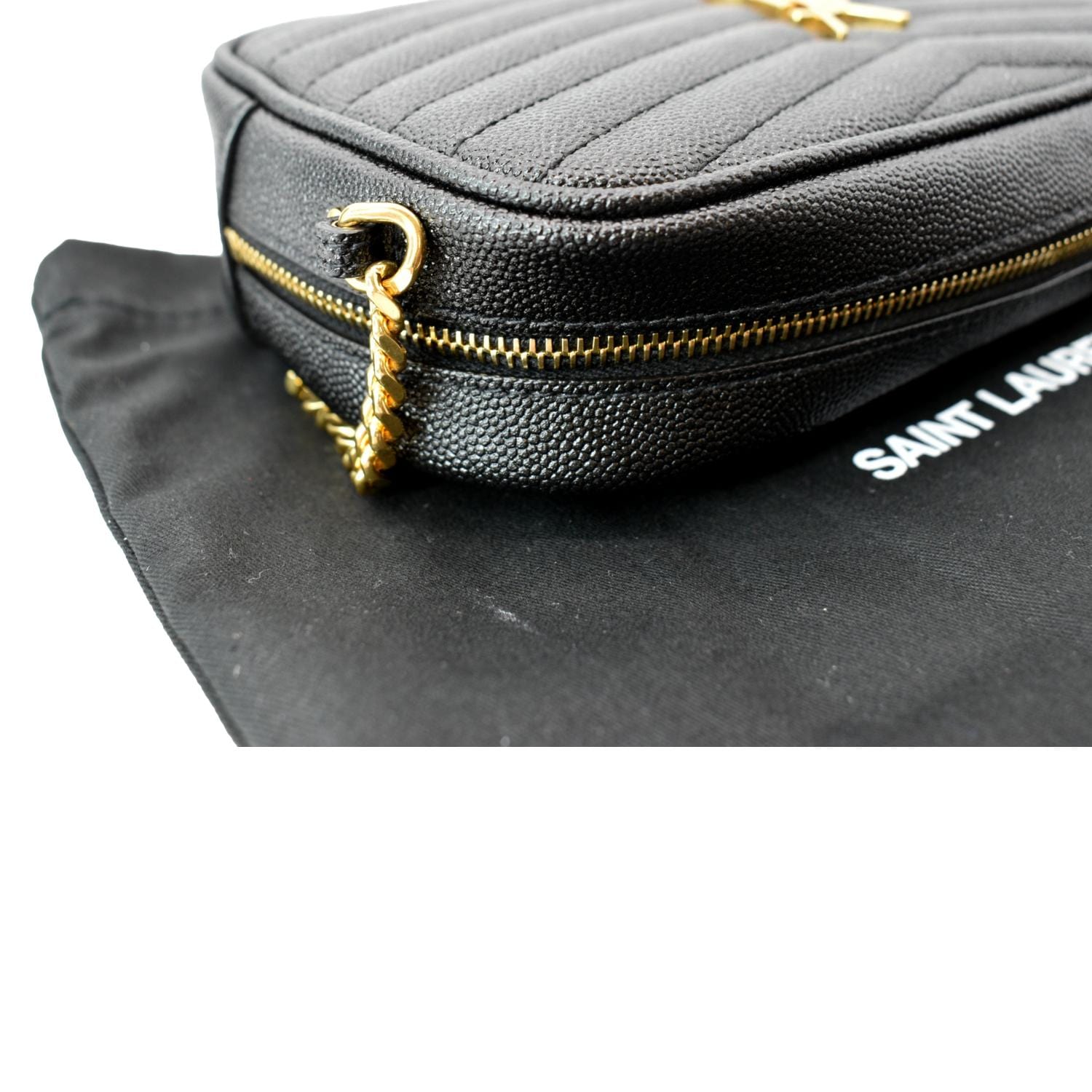 Saint Laurent Mini Lou Quilted Leather Camera Bag - Black