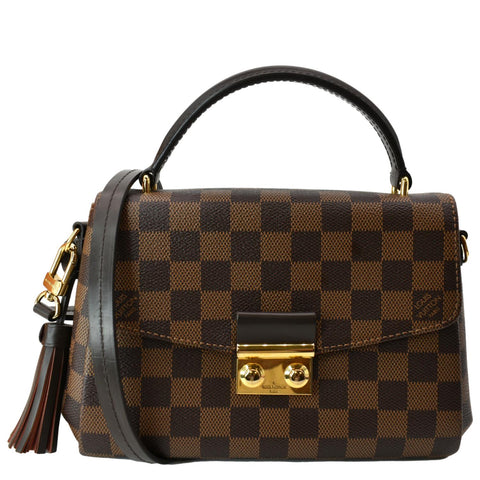 LOUIS VUITTON Croisette Damier Ebene Crossbody Bag Brown