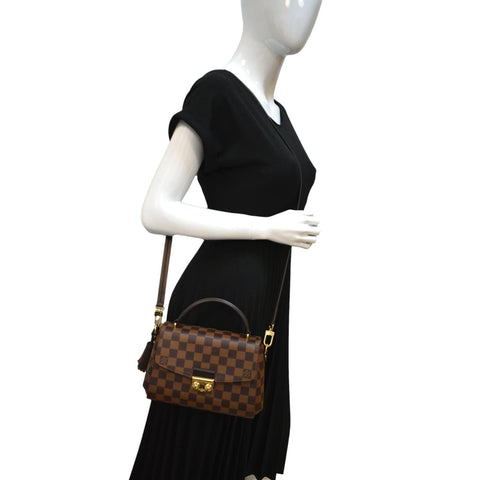 LOUIS VUITTON Croisette Damier Ebene Crossbody Bag Brown